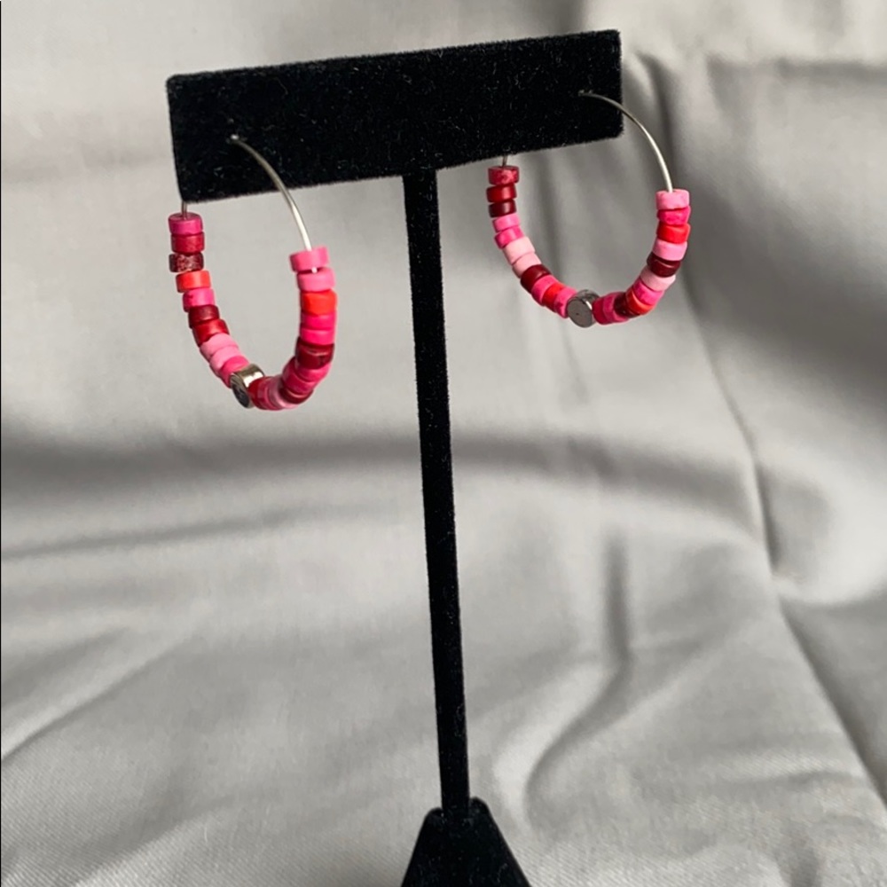 2/$12 Silver toned brass hoop earrings
